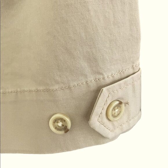 Nautica tan cotton blend crop pants with button adjustment on legs, size 6 - Picture 4 of 5